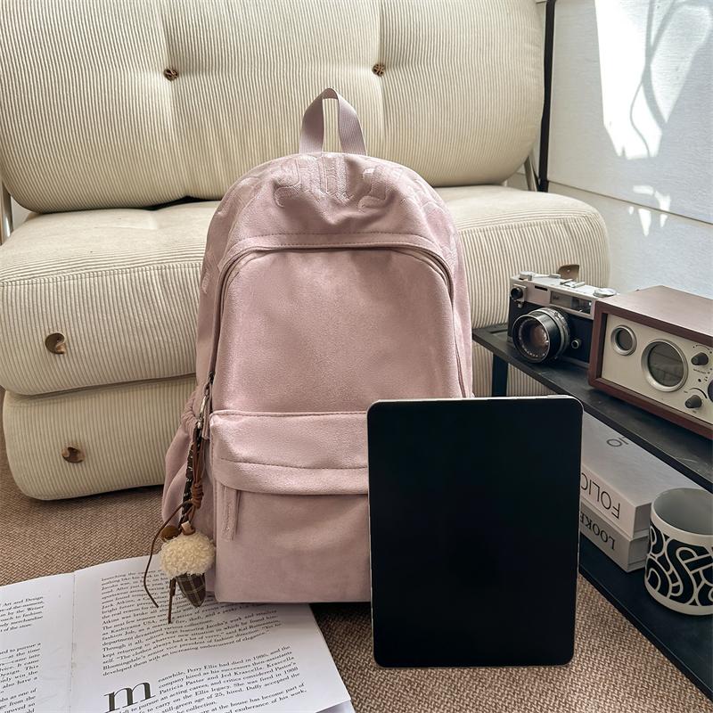 Große Kapazität Schultasche Damen Unifarbener Rucksack Reise Leichter Rucksack