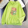 Cute Capybara Barista Making Coffee Hoodie With Hooded Harajuku Kawaii Sweatshirt Anime Print Cartoon Clothes Sudaderas Hoody
