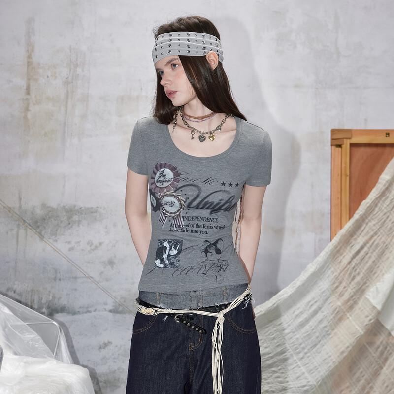 unifree Edgy Original Print Slim Fit T-Shirt