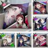 Love Live! School Idol Cushion Cover Soft Plush Fabric Double-Sided Printed Sofa Cushion Cover for All Seasons Home Decor Gift