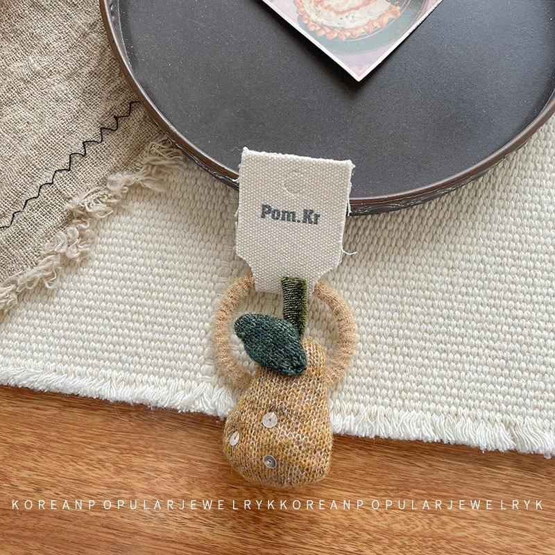 Korean-Style Wool Hair Clip: Cute Cotton-Filled Bang Clip & Versatile Ponytail Tie for Kids