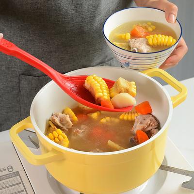 Manico Antiscivolo Spatola in Silicone Cucchiaio Facile da Pulire Robusto Cucchiaio da Zuppa per Cucinare Cibo