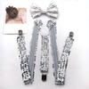 Popular Sequins Suspenders and Bowtie Set for Male with Metal Clip Weddings and Theme Parties Costume Neckwear Accessory