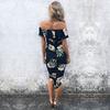 Elegant Women Floral Print Short Sleeve Boho Long Dress Evening Party Maxi Wrap Dress