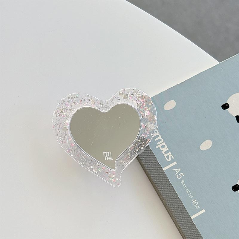 

Magnetic Magsafe Mobile Phone Airbag Holder Glitter Sequins Love Mirror Portable Creative Makeup Mirror