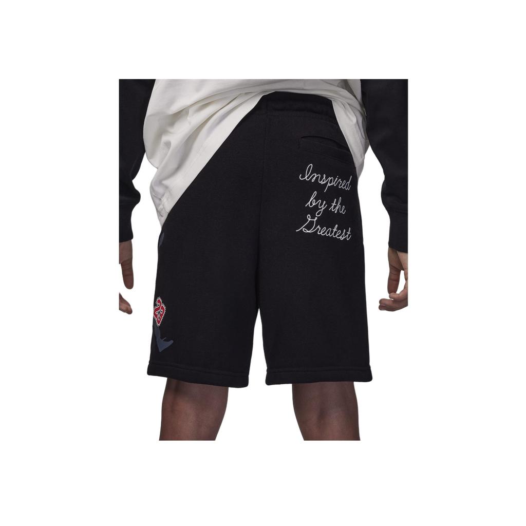 Jordan Sneaker School Letter And Number Print Pattern Lace-Up Shorts Kids Shorts Black 95D035-023