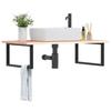 VidaXL Wall-mounted Vanity Shelf Steel and Solid Oak Wood 3302637
