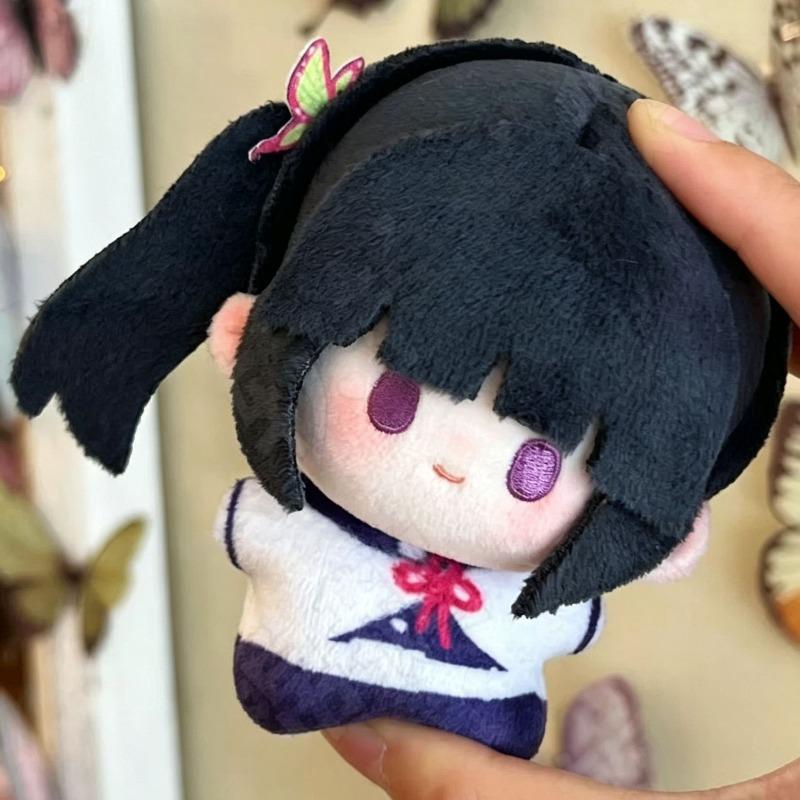 Anime Demon Slayer Tsuyuri Kanao 10cm Cotton Doll Plush Keychain Cosplay Character Stuffed Pendant Cute Demon Slayer Peripheral Toy Gift for Anime Fan
