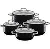 WMF Silit Passion Saucepan Set, Black, 4 Pieces (21.0929.7178)
