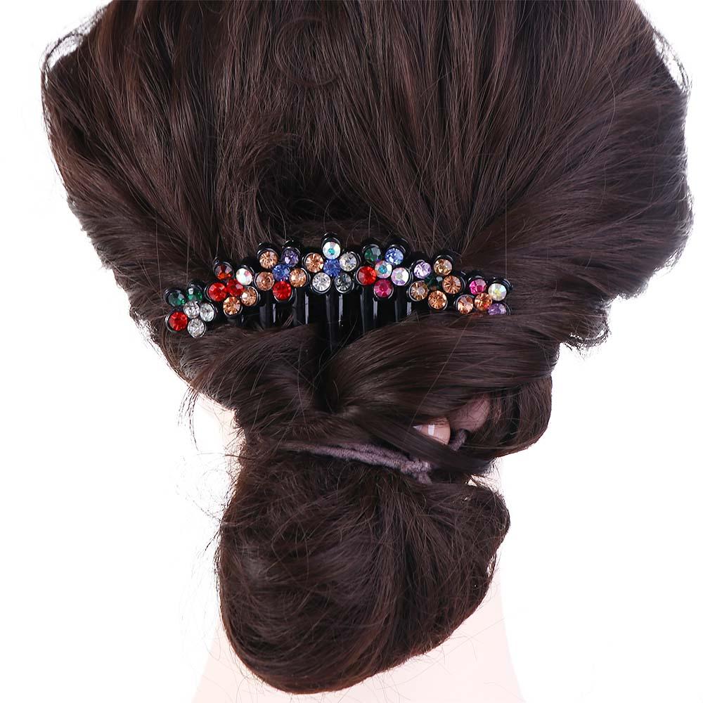Rhinestones Ponytail Holder Women Hair Comb Mother Headwear Korean Barrettes Crystal Hair Clips