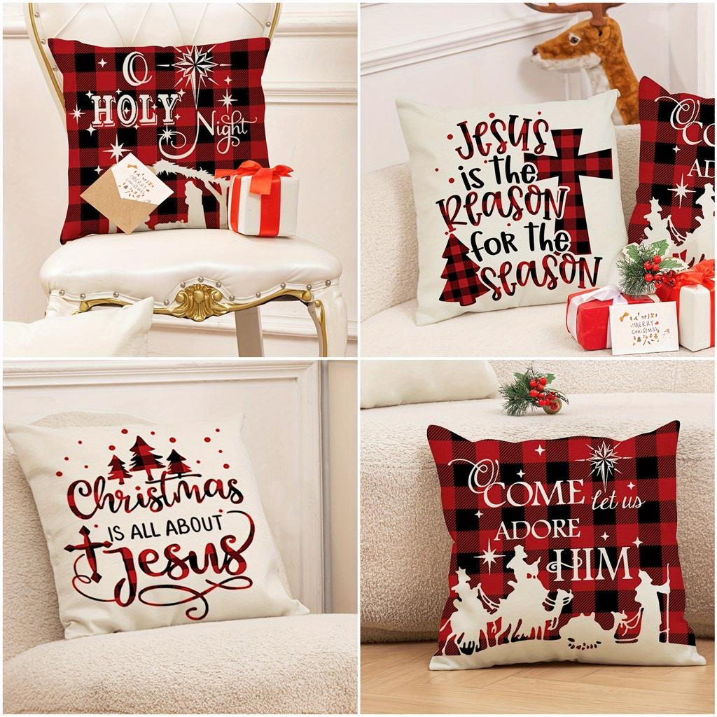 Christmas Decoration Pillowcase Merry Christmas New Year Gift Living Room Sofa Cushion Cover Room Home Decoration