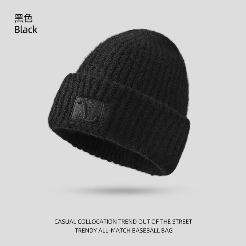 Solid Color Balaclava Hat Women's Winter Ear Protection and Cold Protection Wool Hat Thickened Warm Knitted Hat