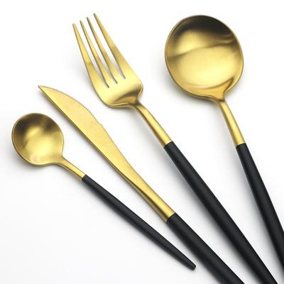 4Pcs/Set Matte Colorful Tableware 18/10 Stainless Steel Cutlery Set Knife Fork Tea Spoon Dinnerware Party Kitchen Silverware Set