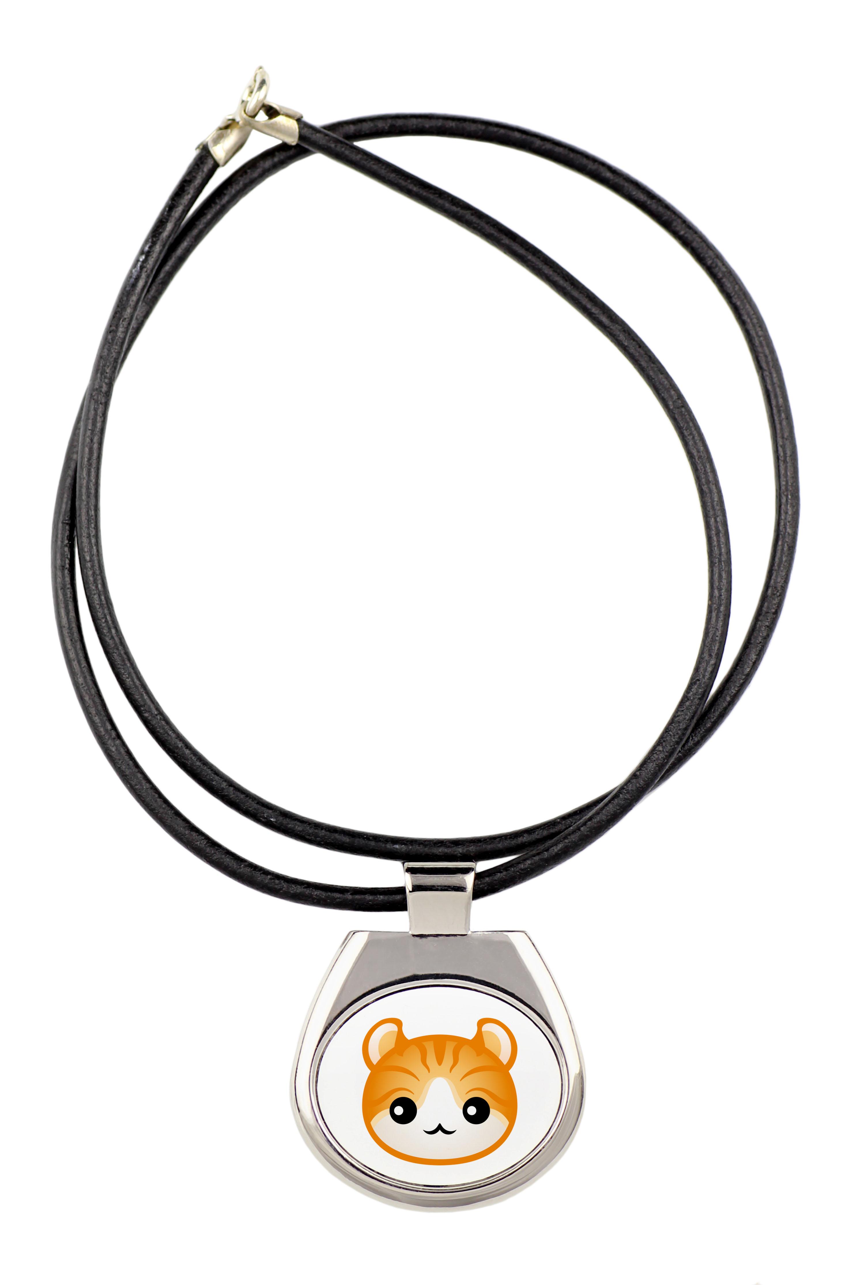 

American Curl - pendant necklace with graphic on a chain strap by Art-Dog brand