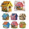 Souvenirs DIY pour Femmes Maison de Noël 3D Kit de Peinture Diamantée, Modèle en Bois Tournesol Ensemble de Construction Cabane Artisanale, Ornement d'Artisanat pour Bureau
