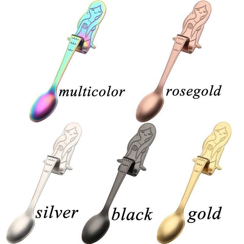 Beautiful Mermaid Stainless Steel Coffee Drink Spoon Creative Kitchen Gadget Tableware Sup