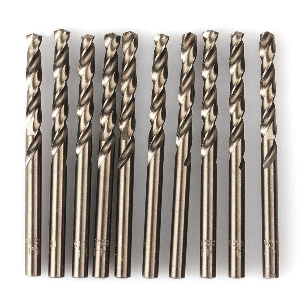 10Pcs High Speed Steel Cobalt Twist Drill HSS-Co 1/1.5/2/2.5/3/3.2/3.5mm Spiral Drill Bit M35 Round Shank Twist Drill Bits