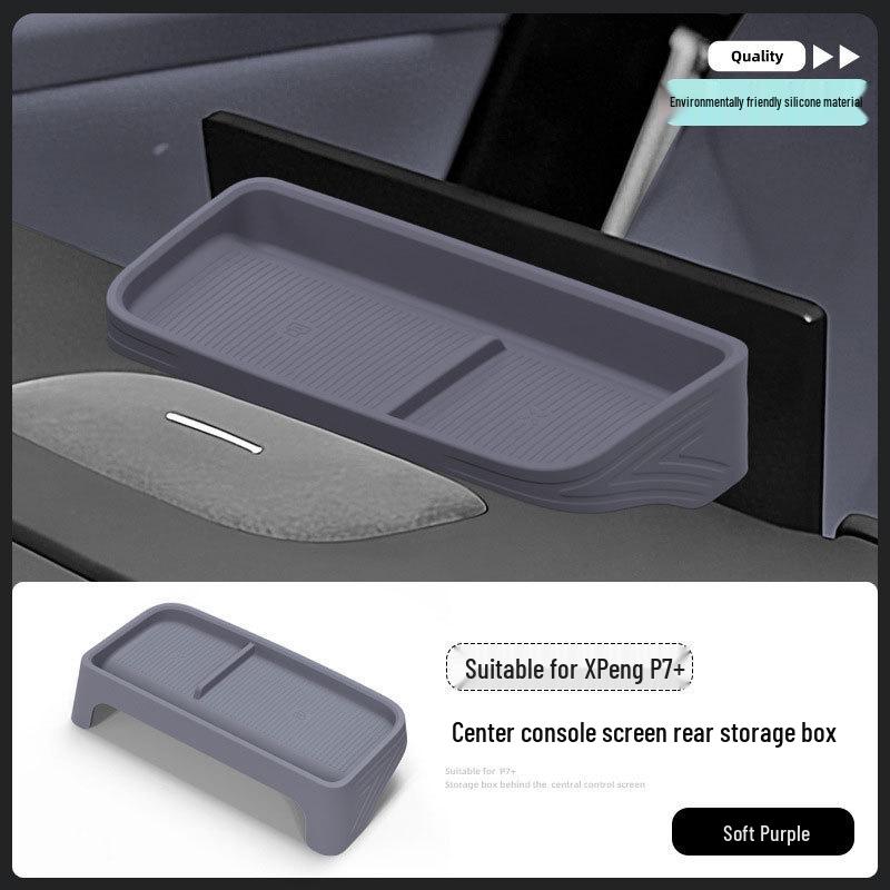 Compatible Rear & Central Control Storage Box Silicone Accessories for 26 Xiaopeng P7 Models