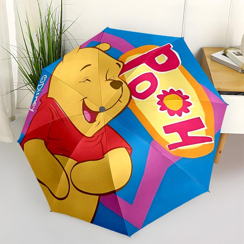 

Winnie and friends Themed Travel Umbrella-8 Ribs Automatic Opening and Closing, Portable Folding Design, Compact and Stylish Umbrella Suitab