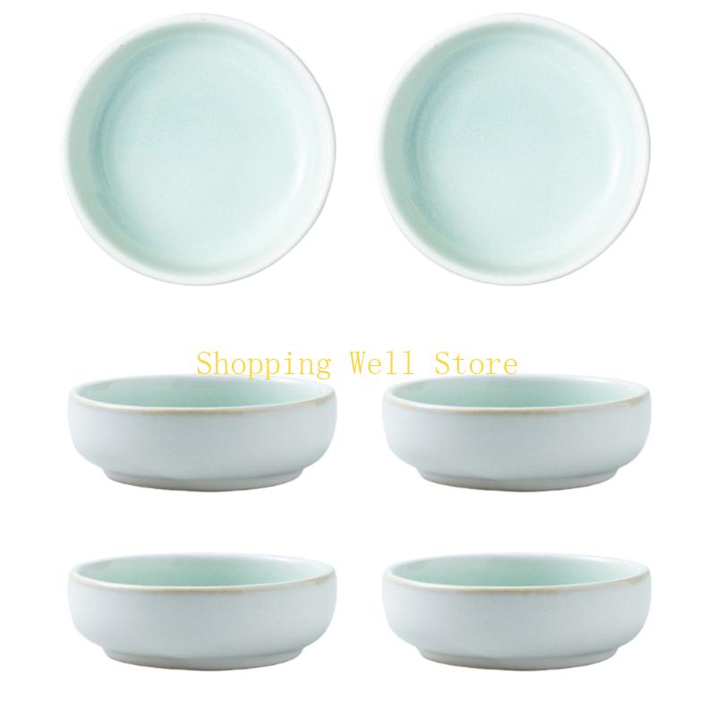 

KX4B Pack of 6 User Friendly Ceramic Sauce Bowls Nontoxic Safe Contact Easy Cleaning Glossy Finish Healthy
