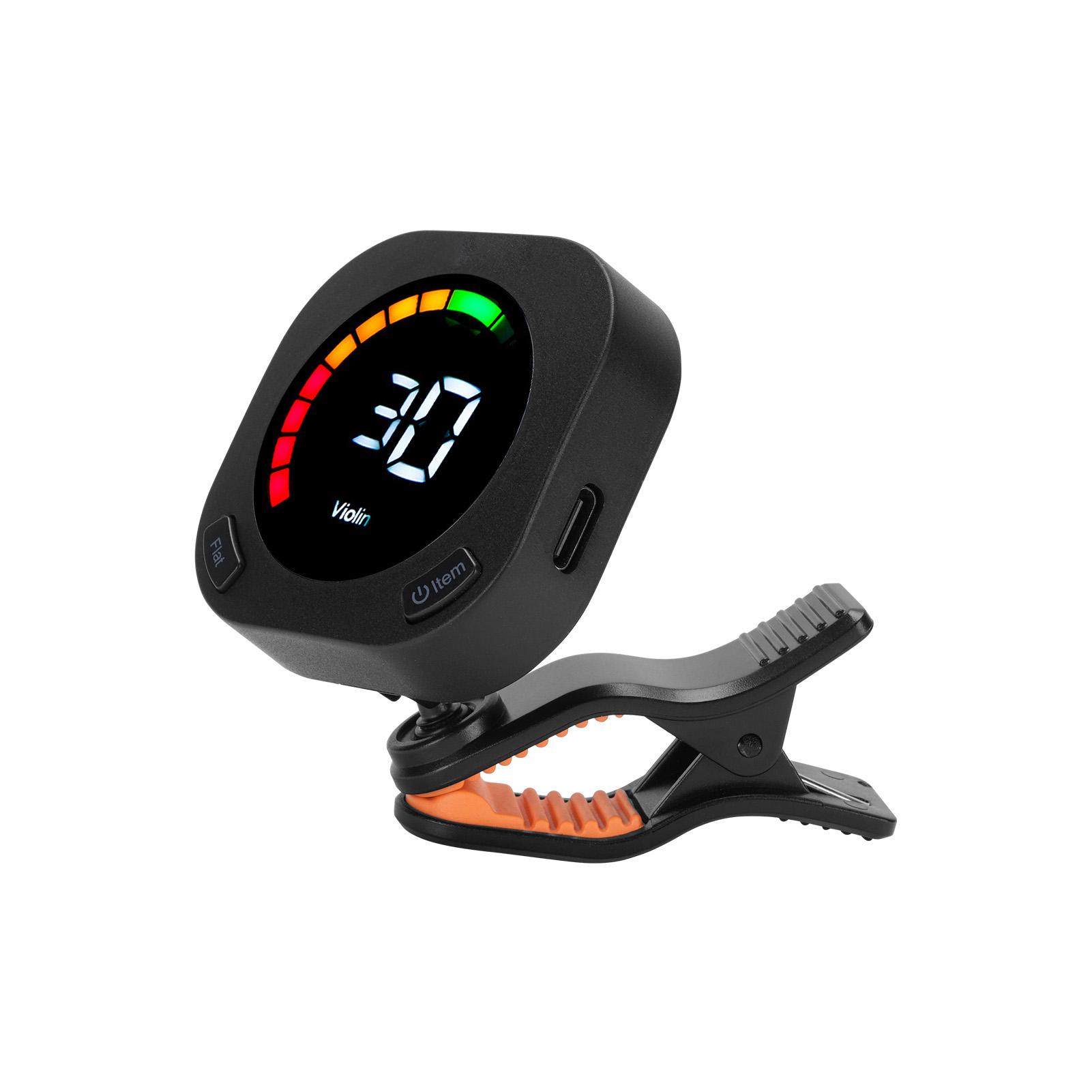 

Гитарный тюнер-клипса для хроматической гитары, бас-гитары, скрипки, укулеле, портативный гитарный тюнер с вращающимся чёрный