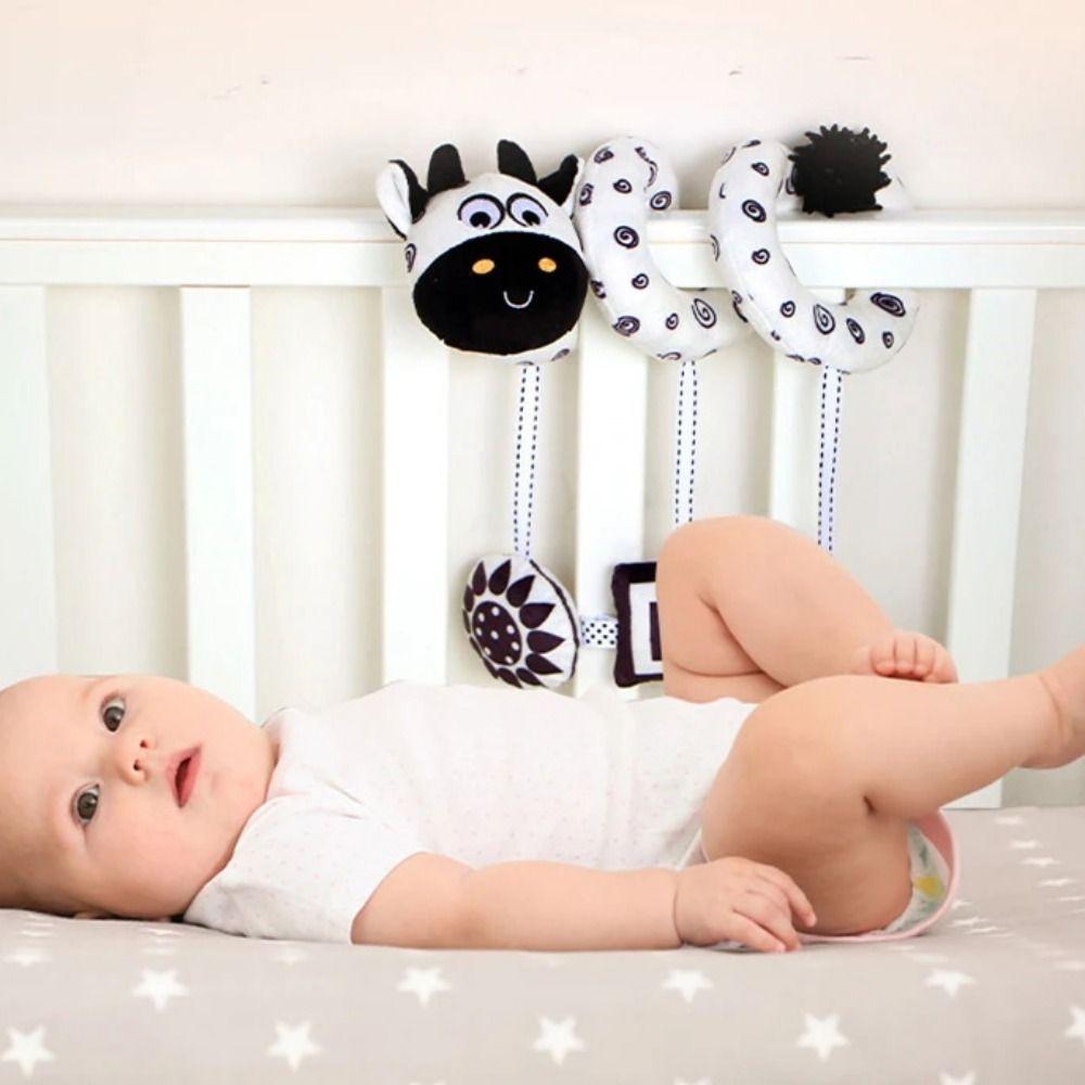 Animal-shaped Baby Stroller Hanging Pendants Cow Plush Stuffed Sensory Toy  Montessori Toys