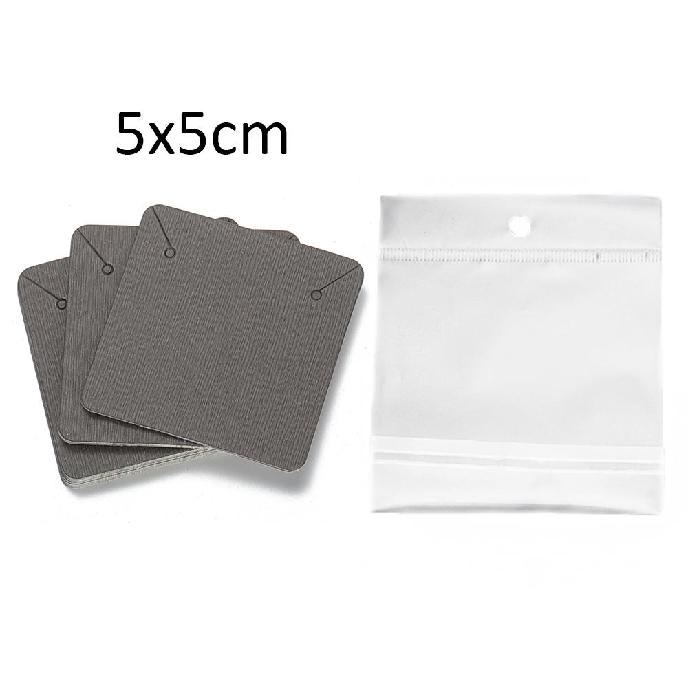 50 Jeux de Cartes pour Boucles d'Oreilles et 50 Pièces de Sacs Cartes d'Exposition pour Colliers Boucles d'Oreilles Sacs Auto-adhésifs Carte en Papier Kraft pour Emballage de Bijoux DIY