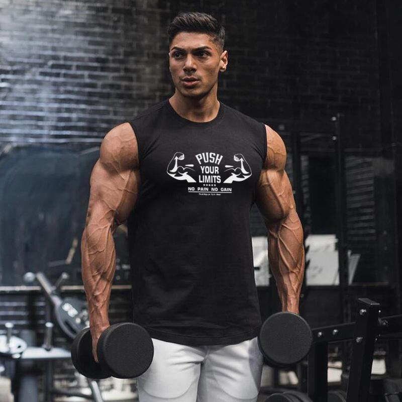 Summer Cotton Breathable Sleeveless T-Shirts Gym Workout Tank Tops Mens Bodybuilding Clothing Fitness Sportwear Muscle Singlets