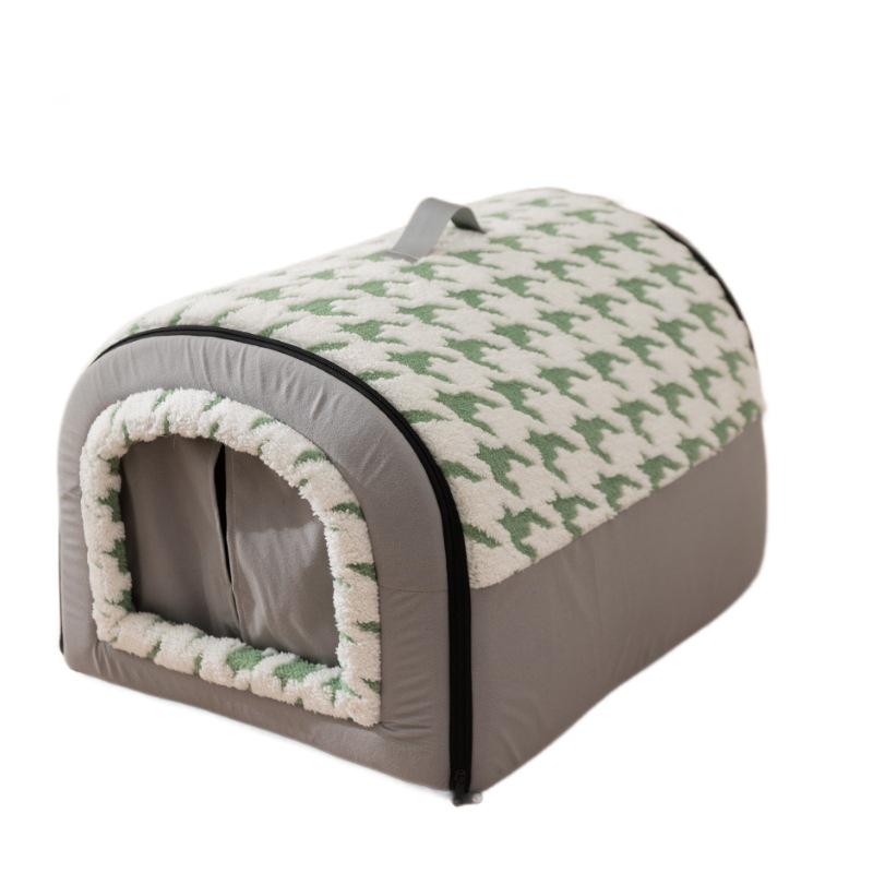 Arc-Shaped Thickened Pet Nest for Autumn and Winter - Large Space Cat and Dog Bed, Removable