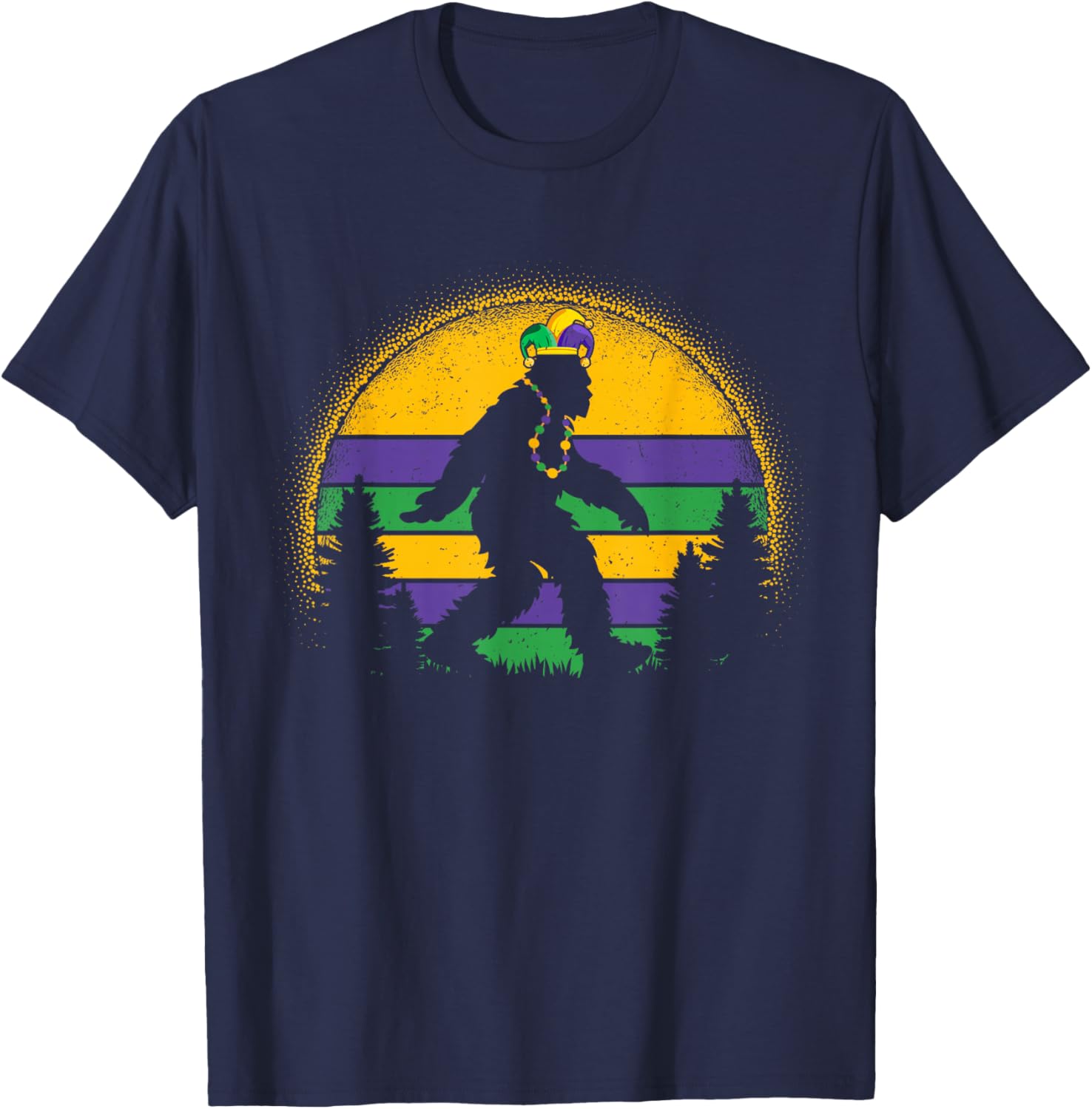 Mardi Gras Bigfoot Funny Kids Unisex Sasquatch Mardi Gras TShirt Unisex Fashionable SpringSummer 2026 New Arrival S