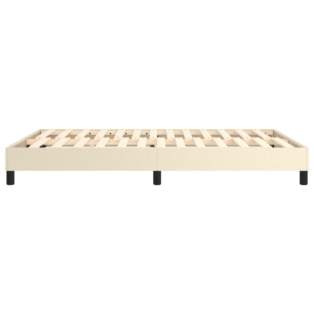 Box Spring Bed Frame Cream 140 x 190 cm Artificial Leather