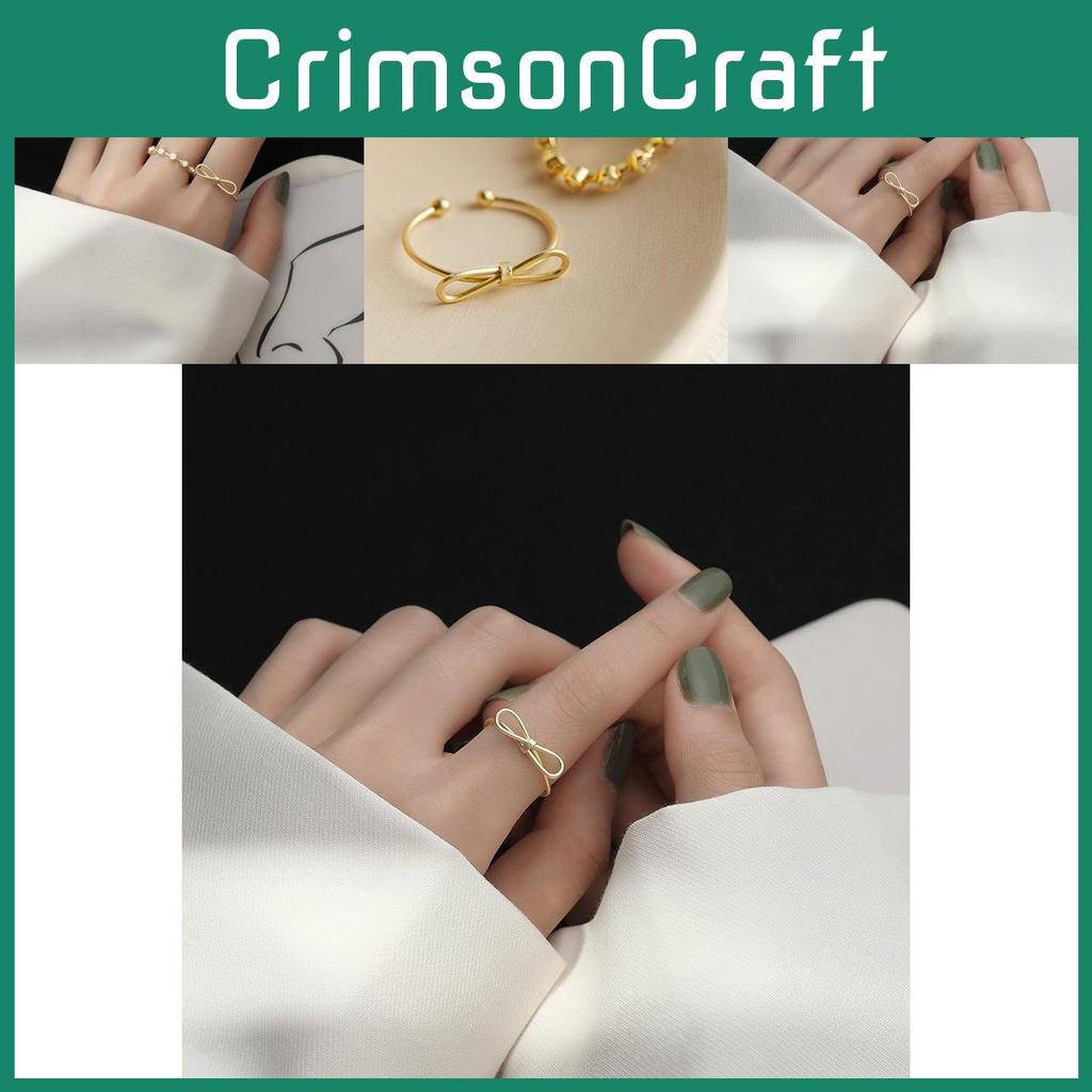 Elegant Gold Butterfly Knot Open Adjustable Ring Crafted From 925 Sterling Silver For Women