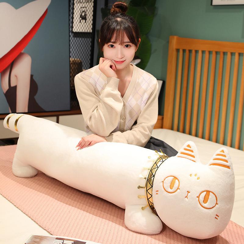 Cartoon Egyptian Cat Throw Pillow Plush Toy Doll Black Cat Doll Girl Sleeping Leg Long Throw Pillow
