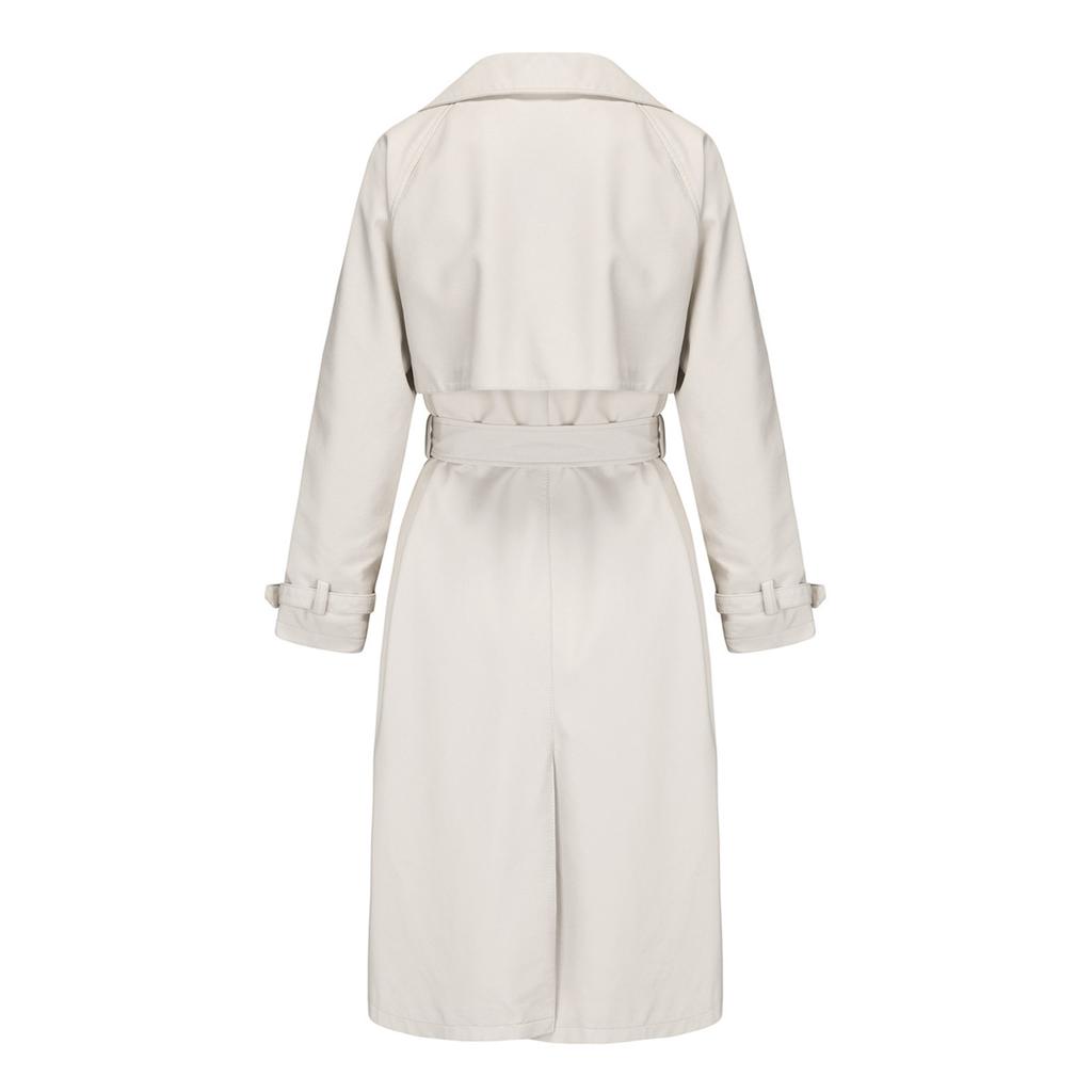 Moda feminina cor sólida ao ar livre corta-vento casual solto jaqueta lapela casaco