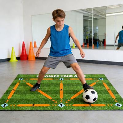 Futbol Ayak Adımı Antrenman Matı Kaymaz Düşük Gürültülü Futbol Antrenman Sistemi Matı Evde Dribbling Antrenmanı İçin Çeviklik Ayak Adımı Antrenman Matı