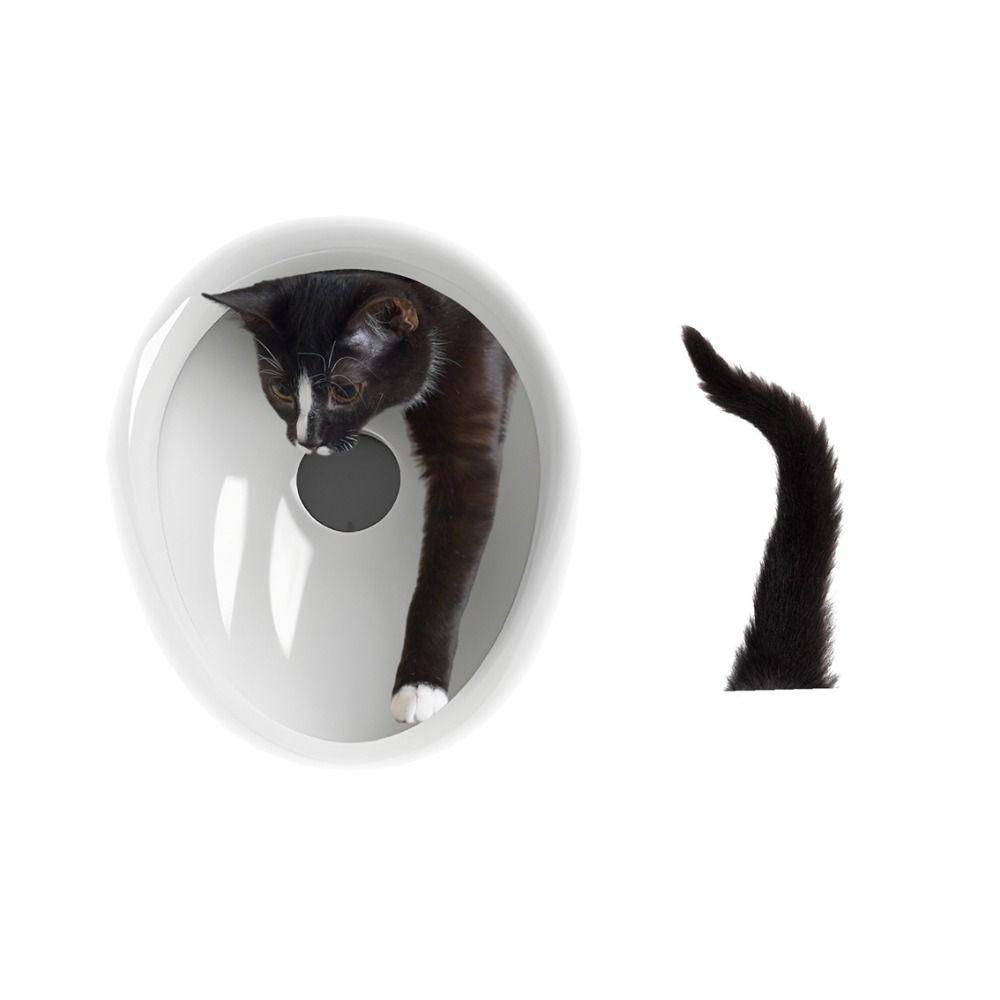 Odnímatelná samolepka na zeď Vtipná kočka Decal na WC sedátko Kreativní WC samolepka