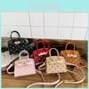 Childrens Pu Geometric Pattern Crossbody Bag With Stitching For Daily Use