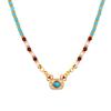 Natural Turquoise Pearl Beaded Necklace Women's Light Luxury Niche Design Collarbone Chain New Chinese Retro