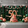 50th Celebration Display Triangular Bunting Golden Birthday Banner Birthday Celebration Banner Golden Glitter For Hotel