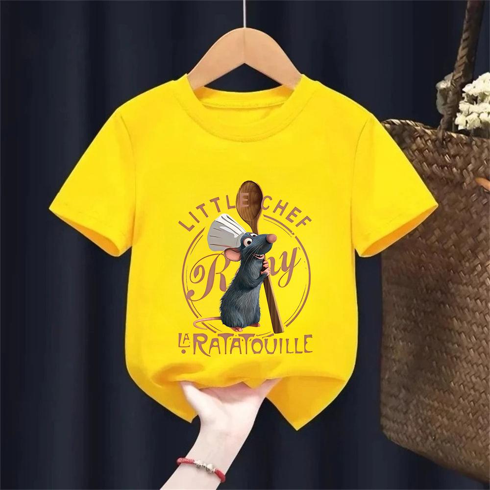 "Ratatouille" Chef Remy and Little Chef Printed Children's Clothing Cotton Boys and Girls Casual Fashion