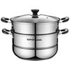 SUPOR 28cm 304 Stainless Steel Double-Layer Steamer Pot with Timer