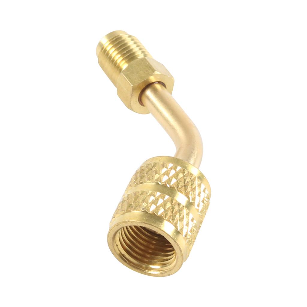 Brass Valves HVAC Charging Hoses Maintenance Kits for Air Conditioning Refrigerants Charging, 45 Degree Angle, 1/4" SAE