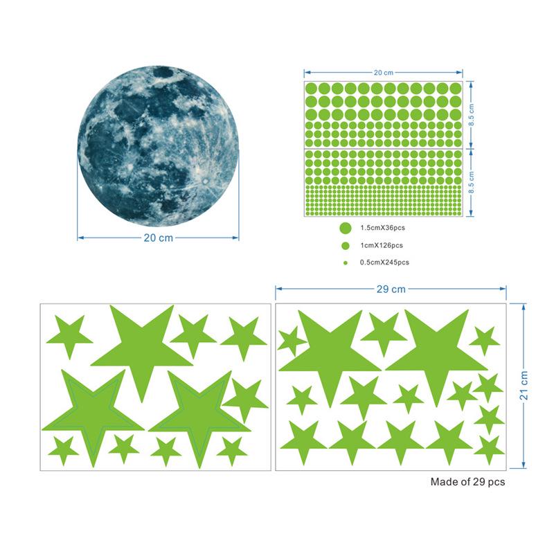 

Luminous Moon & Glowing Stars DIY Wall Stickers for Kids Rooms