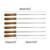 6Pcs 42cm Stainless Steel Barbecue Skewers Wide Flat BBQ Sticks & Forks Ideal for Outdoor Camping/Picnic Practical BBQ Utensils