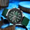 Men's Fashion Silicone Strap Watches Chronograph Quartz Wristwatches with Luminous Hands Date Waterproof Watch