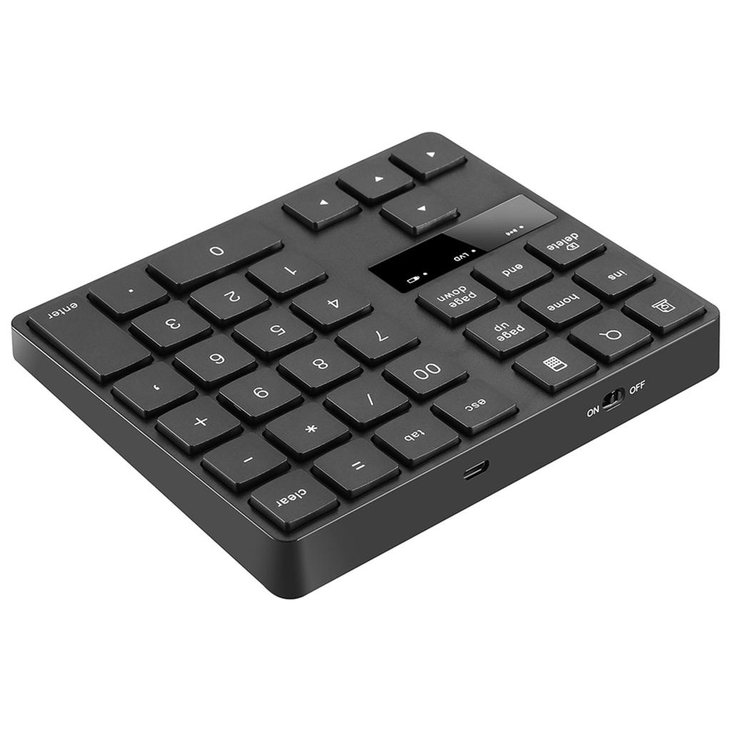 2.4G Wireless Numeric Keyboard Portable 35 Keys Financial Accounting   Keyboard Built-in Re Able Battery Black
