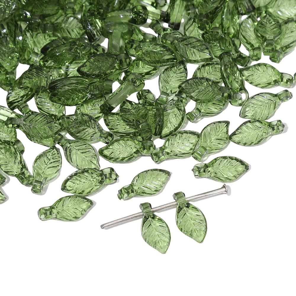 50Pcs Acrylic Mini Tree Leaf Beads Unique Loose Beads Handmade DIY Making Jewelry Earrings Necklace Accessories Materials