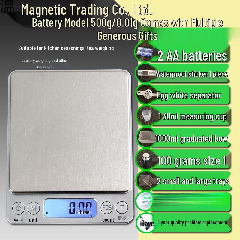 Portable High-Precision Kitchen Scale for Food, Baking, and Flour Weighing