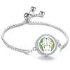 Crystal Rhinestone Aromatherapy Tree of Life Bracelet - Adjustable Titanium Steel with Essential Oil Compartment.