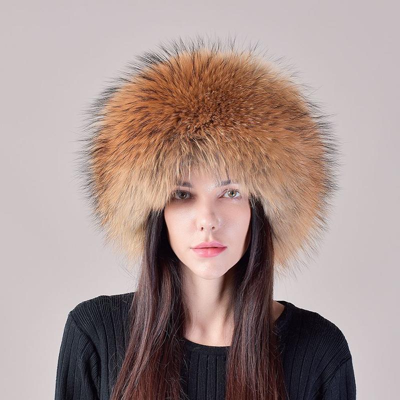 Hot Sale 100% natural Fox Fur Hat Women Caps  Winter Warm Hat Thick Fur Cap Female Fashion For Women Hat With Earmuffs Hats